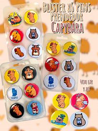 Blister de 6 PINS (Prendedor) Capybara