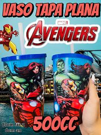 Vaso Tapa Plana Avengers 500cc