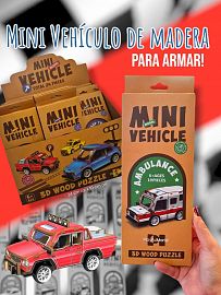 Mini Vehiculo de Madera 3D Para Armar