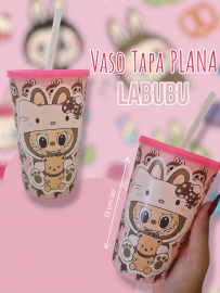 Vaso Tapa Plana con Sorbete Labubu 500cc