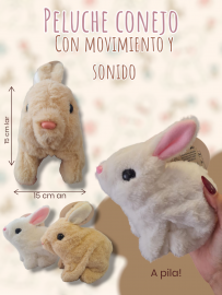 Peluche Conejo con Movimiento y Sonido a pila