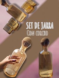 Set de Jarra con Corcho + 6 vasos