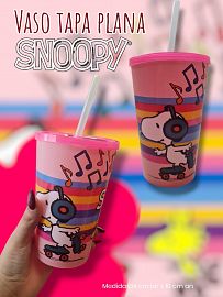 Vaso Tapa Plana Snoopy