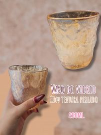 Vaso de vidrio Textura Perlado Cobre 260ml