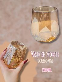Vaso de vidrio Octagonal Cobre 330ml