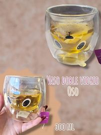 Vaso Doble Vidrio Oso 300ml