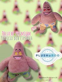 Peluche Premium PLUSHAROO Patricio Bob Esponja 25cm 