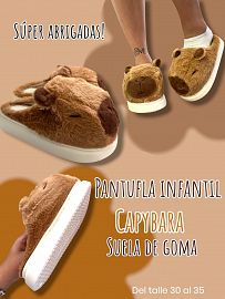 Pantufla Infantil Capybara Suela de Goma