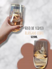 Vaso de Vidrio Alargado Cobre 520ml
