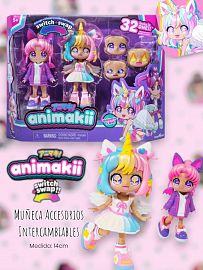 Animakii - Muñeca Accesorios Intercambiables 14cm - Switch & Swap 