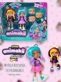 Animakii - Muñeca Accesorios Intercambiables 14cm - Switch & Swap 