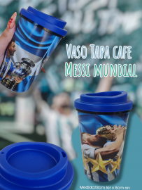 Vaso Tapa Cafe Messi Mundial 290cc