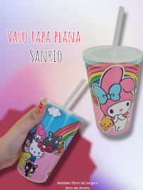 Vaso Tapa Plana Sanrio