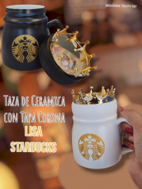 Taza de Ceramica con Tapa Corona Lisa Starbucks