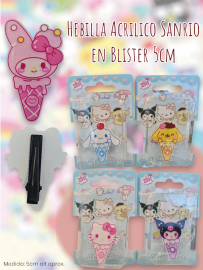 Hebilla Acrilico Sanrio en Blister 5cm