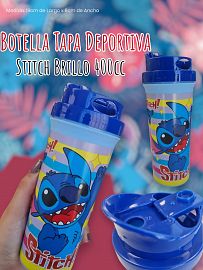 Botella Tapa Deportiva Stitch Brillo 400cc