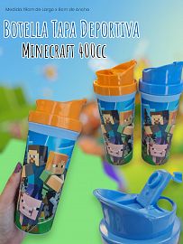 Botella Tapa Deportiva Minecraft 400cc