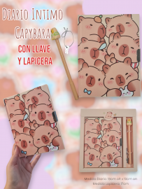 Diario Intimo Capybara con Llave y Lapicera