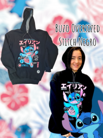 Buzo Oversized Stitch Negro OUCHI