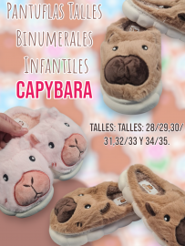 Pantuflas Capybara Talles Binumerales Infantiles