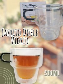 Jarrito Doble Vidrio con asa  200ml en caja individual